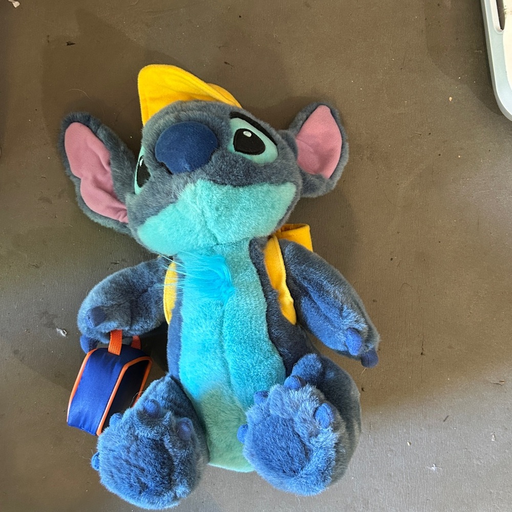 Disney Stitch Plush Toy with Backpack - Blue and Yellow
